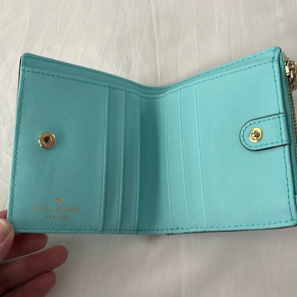 Kate Spade Blue Leather Wallet with Gold Accents - Picture 5 of 7